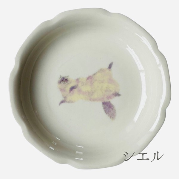 Orie 〜ネコトコロ〜　全5形状　【美濃焼　皿　プレート　ボウル　茶碗　カップ　猫　日本製】　ヤマ吾陶器