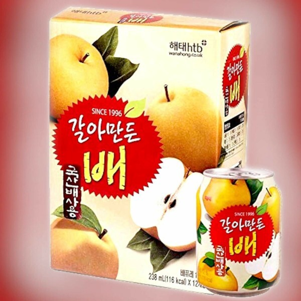 ヘテ すりおろし梨ジュース 238ml (缶)　韓国飲料 清涼飲料水 梨果肉入り