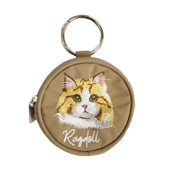 【2025AW新作】アニマル刺繍丸ポーチ　イヌ　猫　シュナウザー　柴犬　トイプードル