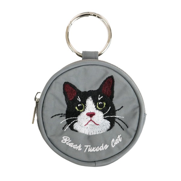 【2025AW新作】アニマル刺繍丸ポーチ　イヌ　猫　シュナウザー　柴犬　トイプードル