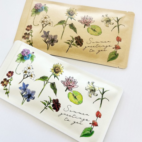 お茶メール（夏・Summer greetings_夏の花々A・水出しれもん煎茶TB 5g×5P）【ハーブティー】