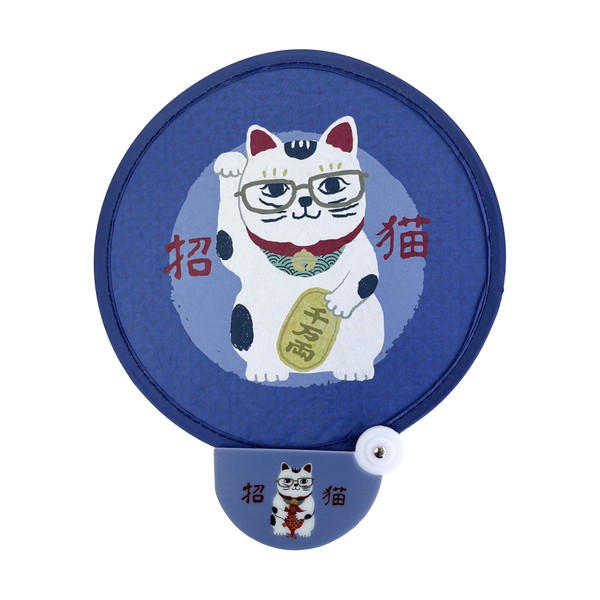 くるりんうちわ　猫招き柄（ねこ　ネコ　猫）