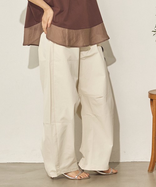 撥水シワ加工ストレッチカーブパンツ
