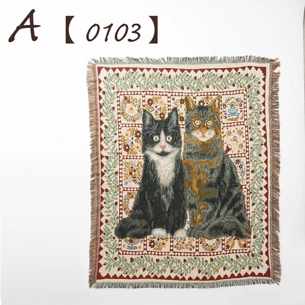 Jubilee 猫犬デザイン ジャガード織 スローケットラグ アソート 130 x160 cm キャット ドッグ