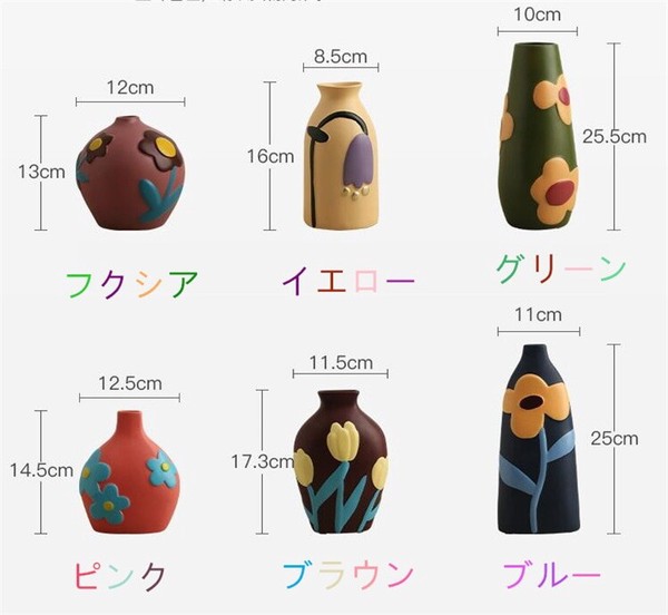 手作り感陶器ボトル - 花活けとインテリア