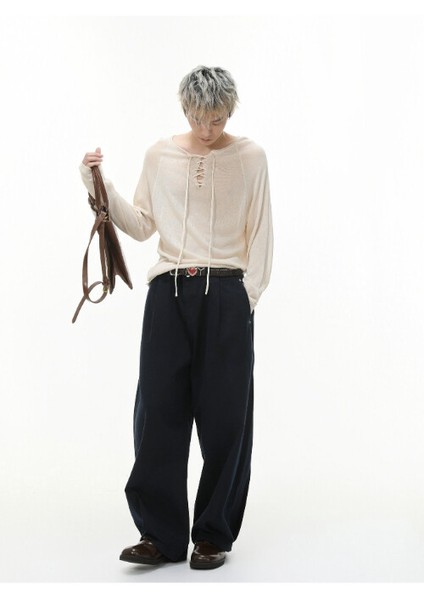 P23247  2025秋新作 メンズ カジュアル ロングパンツ 純綿 ストレート デザイン おしゃれ