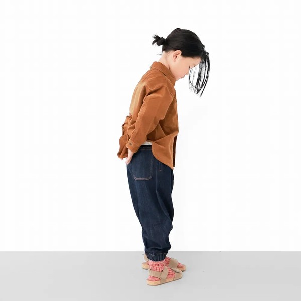 日本製　倉敷ジーンズ作務衣パンツ / KJ0163 / 120cm-160cm　【自社ファクトリー日本製】