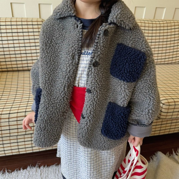 韓国スタイル 2色6サイズ トップス ジャケット 長袖 ポケット 子供