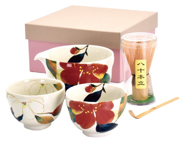 ■美濃焼■片口抹茶碗セット　花かいろう