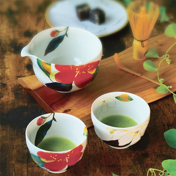 ■美濃焼■片口抹茶碗セット　花かいろう
