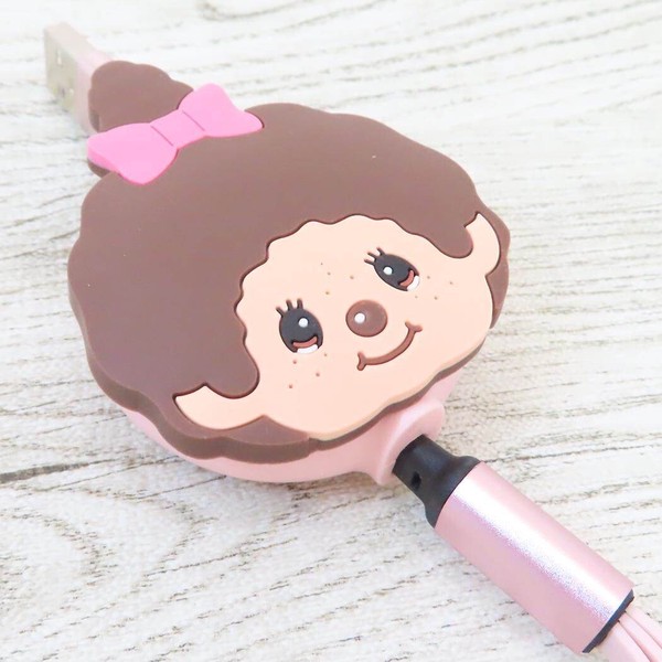 【スマホアクセ】モンチッチ リール式マルチ充電ケーブル モンチッチチャン
