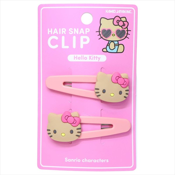 【ヘアアクセサリー】ハローキティ ヘアスナップクリップ 2個セット 日焼け