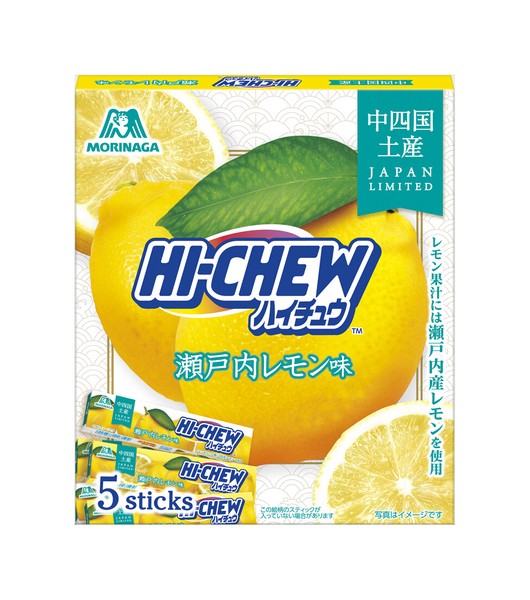 森永製菓　中四国限定旅するハイチュウ瀬戸内レモン味5本　【ソフトキャンディ・キャラメル】