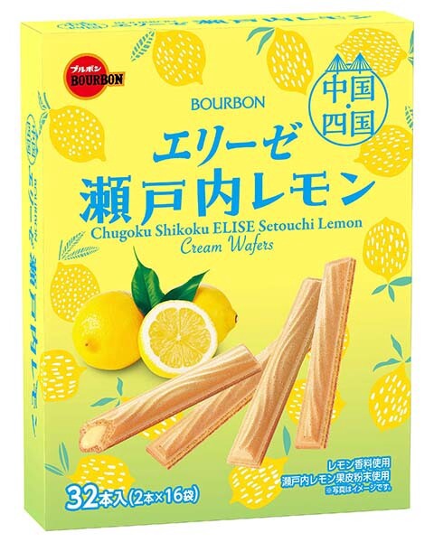 ブルボン　中四国限定エリーゼ瀬戸内レモン32本　【ウエハース】
