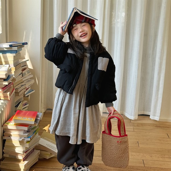 韓国スタイル 2色6サイズ トップス ジャケット あたたかい長袖 子供