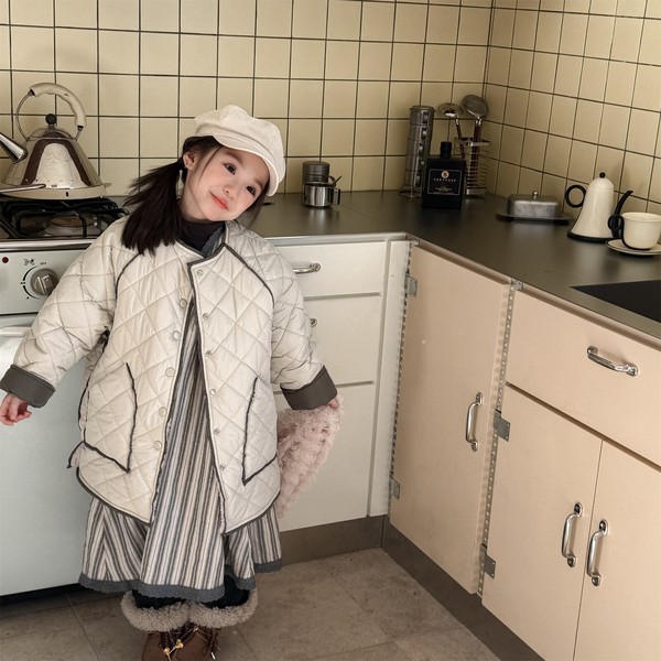 韓国スタイル 2色6サイズ トップス ジャケット シンプル あたたかい長袖 子供