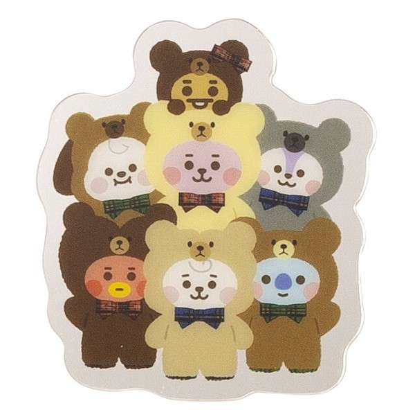 【特価】BT21 ダイカット メタルカード ベア 集合 / KPOP