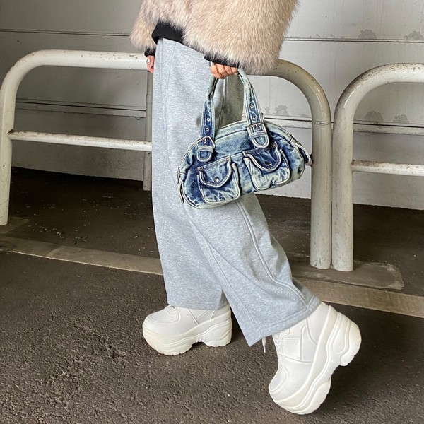 即納【再入荷】【2025新作】デニムミニバッグ　BAG　鞄　デニムバッグ　ショルダーバッグ　ウォッシュ加工