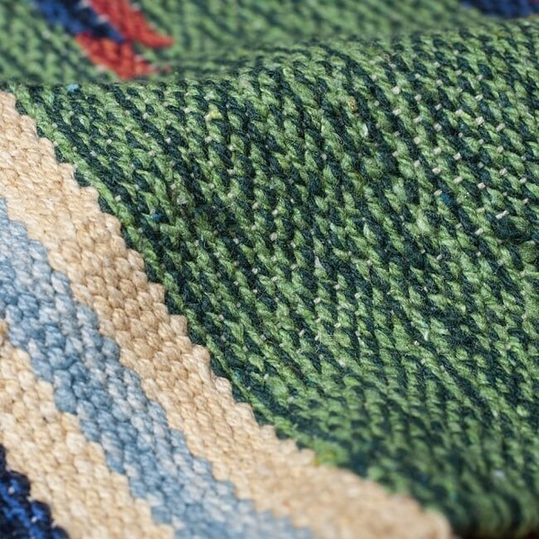 HANDLOOM RUG コットン キリム ラグ【約60cm×約42cm】