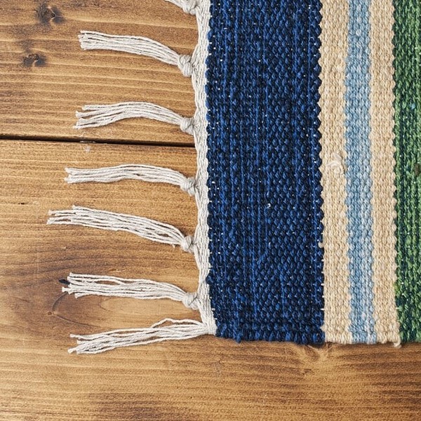 HANDLOOM RUG コットン キリム ラグ【約60cm×約42cm】