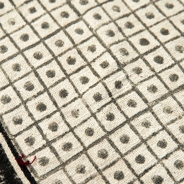 【約170cm x 130cm】ジャイプル 厚手コットンとウッドブロックの大判ラグ インド綿 ダリー