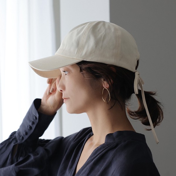 【一部即納可／予約受付】サイズ調整できるバックリボンキャップ／UVカット 紫外線遮蔽率99%