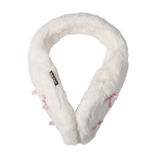 ふわふわリボン付きイヤーマフ  B65866  フェイクファー 触り心地の良い 暖か 可愛い サイズ調整有 耳当て