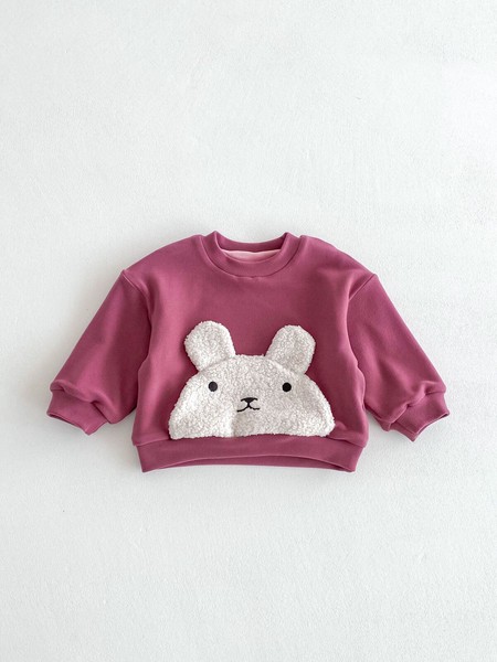 韓国スタイル 2色5サイズ 子供服 シャツ パンツ 2点セット セットアップ ウサギ あたたかい 長袖  かわいい