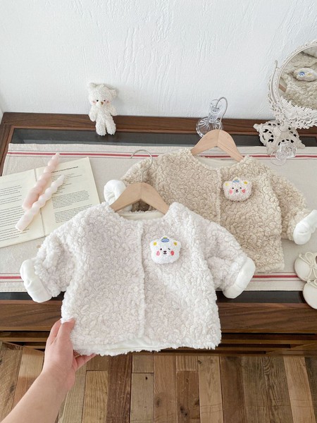 韓国スタイル 2色5サイズ トップス ジャケット くま かわいい  あたたかい長袖 子供