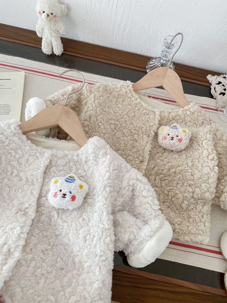 韓国スタイル 2色5サイズ トップス ジャケット くま かわいい  あたたかい長袖 子供