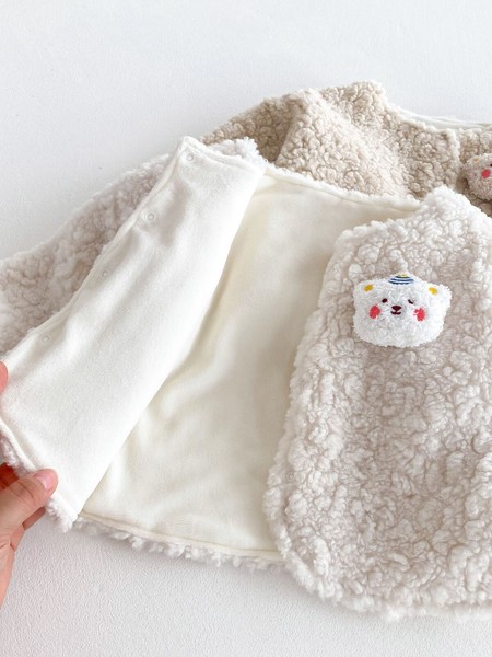 韓国スタイル 2色5サイズ トップス ジャケット くま かわいい  あたたかい長袖 子供