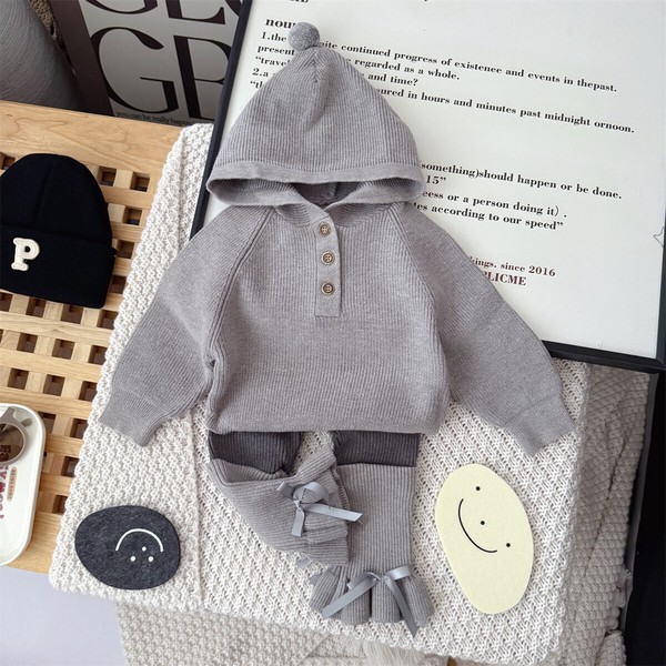 韓国スタイル 3色5サイズ 子供服 シャツ パンツ 2点セット セットアップ あたたかい 長袖  かわいい