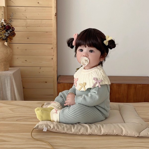 韓国スタイル 2色5サイズ 子供服 シャツ パンツ 2点セット セットアップ あたたかい 長袖  かわいい