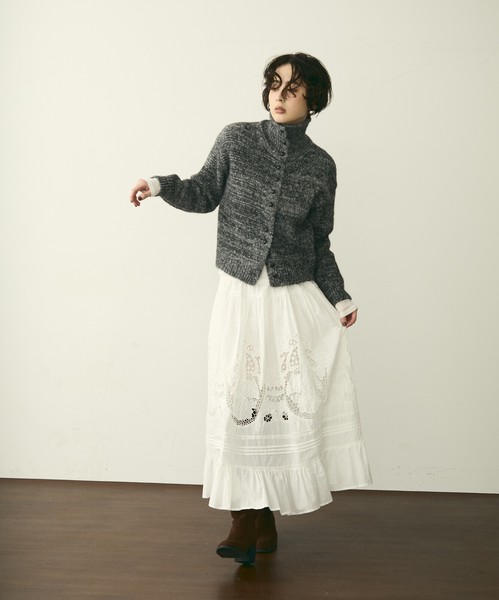 【再々入荷】カットワークレースギャザースカート