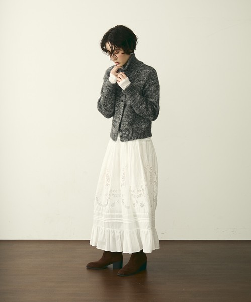 【再々入荷】カットワークレースギャザースカート