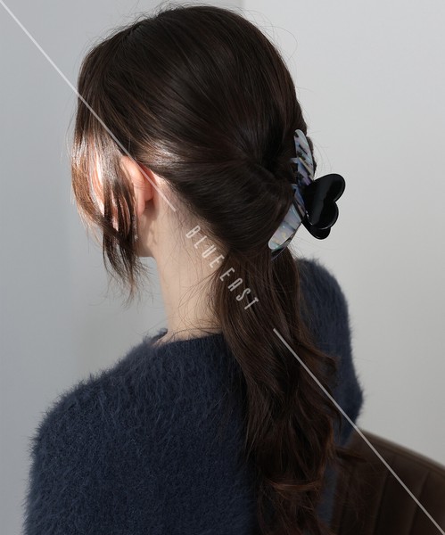 2025新作【マーブルハートバンスクリップ】ヘアアクセサリー 　ヘアクリップ