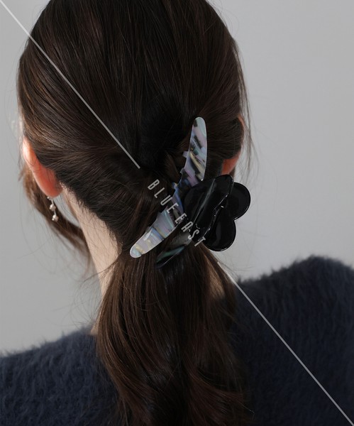 2025新作【マーブルハートバンスクリップ】ヘアアクセサリー 　ヘアクリップ