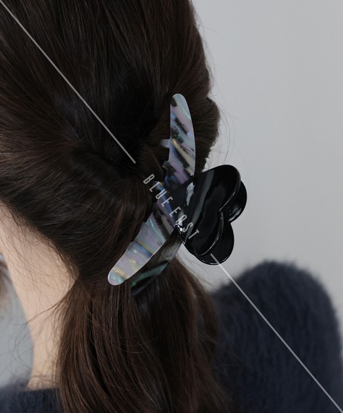2025新作【マーブルハートバンスクリップ】ヘアアクセサリー 　ヘアクリップ