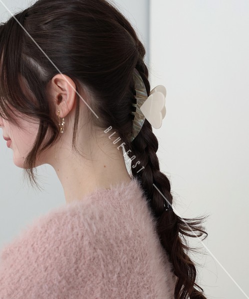 2025新作【マーブルハートバンスクリップ】ヘアアクセサリー 　ヘアクリップ