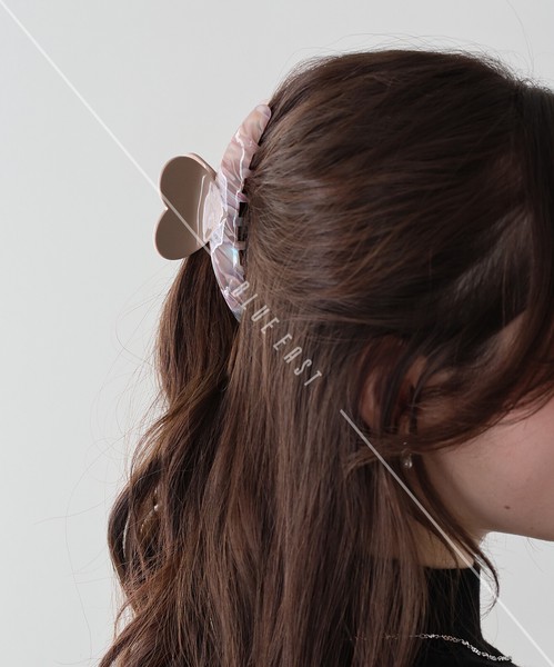 2025新作【マーブルハートバンスクリップ】ヘアアクセサリー 　ヘアクリップ