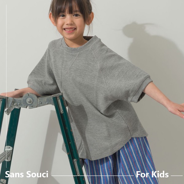 キッズリップルダブルフェイスラグランTシャツ