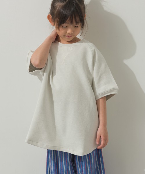 キッズリップルダブルフェイスラグランTシャツ