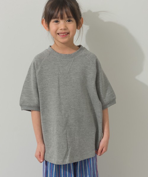 キッズリップルダブルフェイスラグランTシャツ