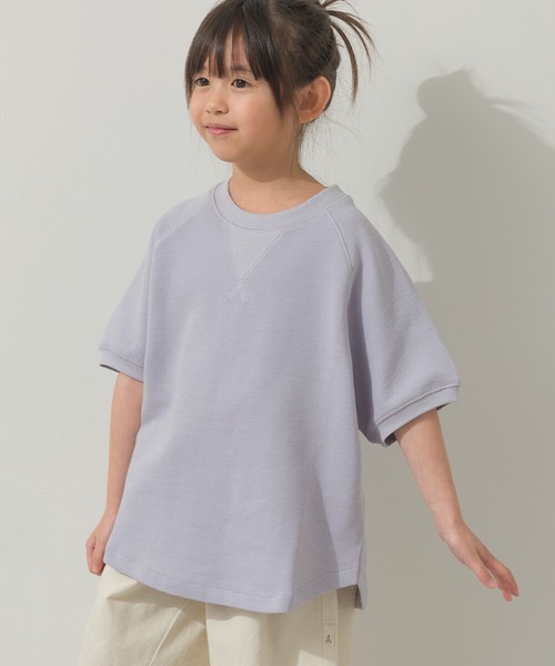 キッズリップルダブルフェイスラグランTシャツ