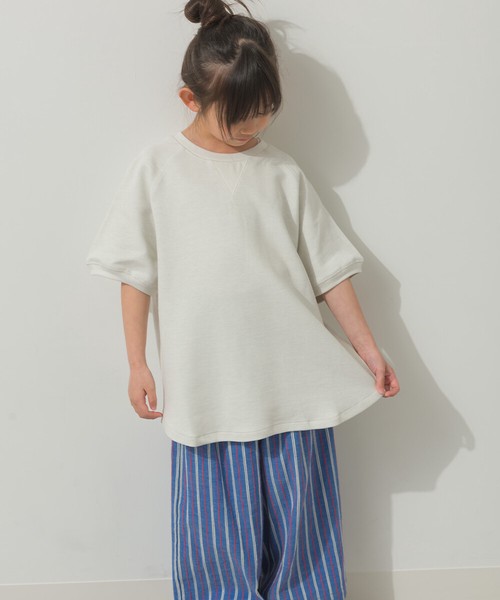 キッズリップルダブルフェイスラグランTシャツ