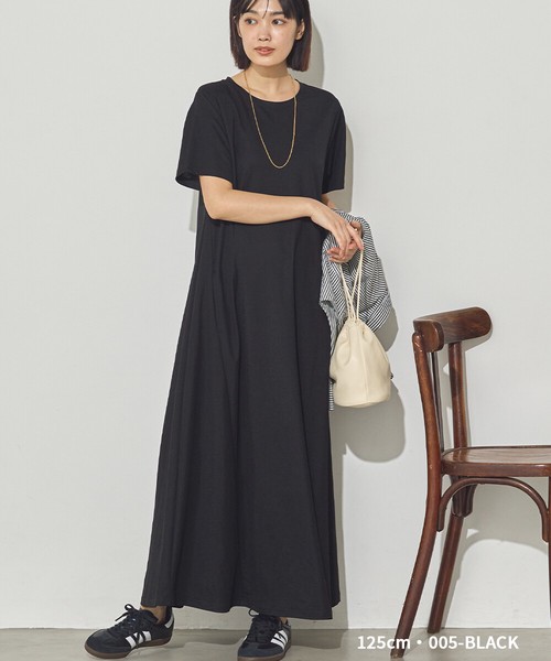選べる2丈・120cm/125cm 接触冷感レーヨンナイロンラインフレアワンピース