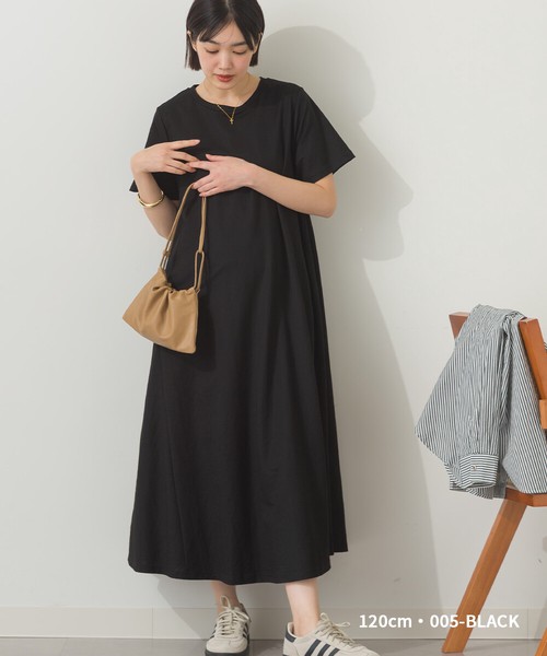 選べる2丈・120cm/125cm 接触冷感レーヨンナイロンラインフレアワンピース