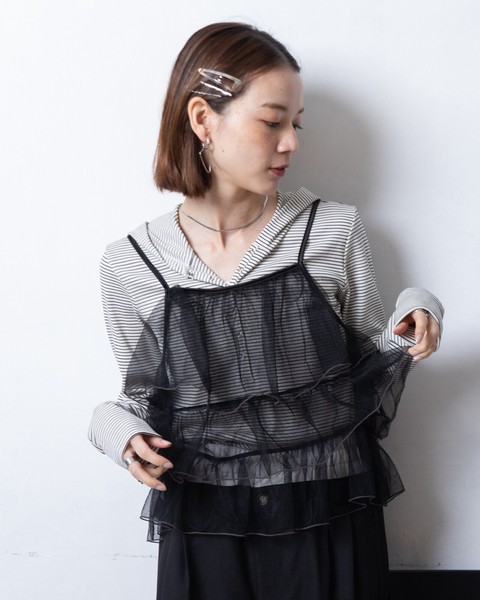 【再入荷】2WAY チュール ティアード キャミソール 【2026春夏新作】●6/4日追加入荷あり