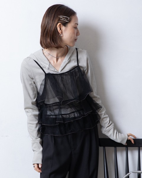 【再入荷】2WAY チュール ティアード キャミソール 【2026春夏新作】●6/4日追加入荷あり
