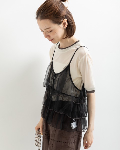 【再入荷】2WAY チュール ティアード キャミソール 【2026春夏新作】●6/4日追加入荷あり